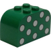 LEGO Green Slope Brick 2 x 4 x 2 Curved with Light Green Dots (4744)