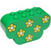 LEGO Green Slope Brick 2 x 6 x 3 with Curved Ends with Yellow Flowers (30075)