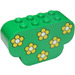LEGO Vert Pente Brique 2 x 6 x 3 avec Incurvé Ends avec Jaune Fleurs (30075)