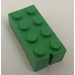 LEGO Groen Slotted Steen 2 x 4 (1 Sleuf)