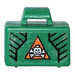 LEGO Green Small Suitcase with Orange triangle poison Warning symbol Sticker (4449)