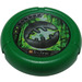 LEGO Green Technic Bionicle Weapon Throwing Disc with Jungle, 2 Pips, Leaf Logo (32171)