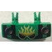 LEGO Green Technic Grille 1 x 4 with 2 Pins with Flames (30622)