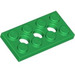 LEGO Green Technic Plate 2 x 4 with Holes (3709)