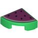 LEGO Green Tile 1 x 1 Quarter Circle with Dark Pink Watermelon Slice (25269 / 49343)