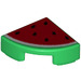 LEGO Green Tile 1 x 1 Quarter Circle with Red Watermelon Slice (25269)
