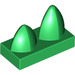 LEGO Green Tile 1 x 2 with 2 Vertical Teeth (15209)