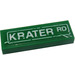 LEGO Green Tile 1 x 3 with &#039;KRATER RD&#039; Sticker (63864)