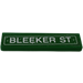 LEGO Green Tile 1 x 4 with &#039;BLEECKER ST&#039; Sticker (2431)