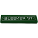 LEGO Green Tile 1 x 4 with &#039;BLEECKER ST&#039; Sticker (2431)