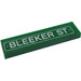 LEGO Green Tile 1 x 4 with &#039;Bleeker St&#039; Sticker (2431)