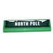 LEGO Green Tile 1 x 4 with NORTH POLE Sticker (2431)