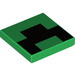 LEGO Green Tile 2 x 2 with 8 Black Pixels with Groove (3068 / 39850)