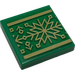 LEGO Green Tile 2 x 2 with Gold Holiday Gift Ornaments Sticker with Groove (3068)
