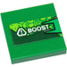 LEGO Green Tile 2 x 2 with Scales and &#039;BOOST&#039; (Left) Sticker with Groove (3068)