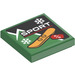 LEGO Green Tile 2 x 2 with &#039;SPORT&#039; and Snowboard Sticker with Groove (3068)