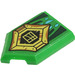 LEGO Green Tile 2 x 3 Pentagonal with 71766 Armor Sticker (22385)