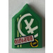 LEGO Green Tile 2 x 3 Pentagonal with Red &#039;ninjago&#039; and Ninjago Logogram Letter L Sticker (22385)