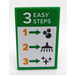 LEGO Green Tile 2 x 3 with &#039;3 EASY STEPS&#039; Sticker (26603)