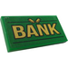 LEGO Green Tile 2 x 4 with &quot;BANK&quot; and 2 Gold Bars Sticker (87079)