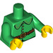 LEGO Groen Torso met Kraag, Riem en 4 Gold Knoppen (973 / 88585)