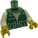 LEGO Grün Torso mit Grün Weste mit Pockets Over Weiß Hemd (973 / 73403)