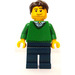 LEGO Grün V-Neck Pullover, Dark Blau Beine, Dark Braun Kurzes Haar, Stoppel Minifigur