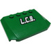 LEGO Green Wedge 4 x 6 Curved with &quot;L.C.B.&quot; Sticker (52031)