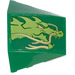LEGO Green Wedge Curved 3 x 4 Triple with Dragon Head (Right) Sticker (64225)