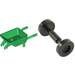 LEGO Green Wheelbarrow with Black Trolley Wheels