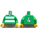 LEGO Vert Blanc et Vert Team Player avec Number 4 sur le dos Torse (973)