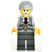 LEGO Grey Hår Mann med tie Minifigur