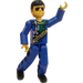 LEGO Guy in Blue Overalls Technic Figure without Stickered Legs