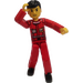 LEGO Guy in Red Overalls Technic Figure without Stickered Legs