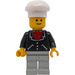 LEGO Hamburger Seller jossa Musta Puku ja Valkoinen Chef Hattu Minihahmo