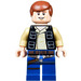 LEGO Han Solo with Black Vest with Pockets and Dark Blue Legs with Smooth Hair Minifigure