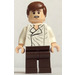 LEGO Han Solo med hvid Skjorte med Wrinkles og Dark Brun Ben med Glat Hår Minifigur