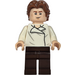 LEGO Han Solo con Blanco Camisa con Wrinkles y Dark Marrón Piernas con Ondulado Pelo y Printed Parte trasera Minifigura