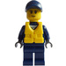 LEGO Harbour Police Officer with Dark Blue Cap Minifigure