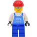 LEGO Harbour Worker with Blue Striped Overalls Bib Minifigure