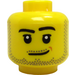 LEGO Kopf Male mit Smirk und Beard Stubble (Einbau-Vollbolzen) (3626 / 37487)