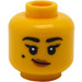 LEGO Kopf mit Schwarz Eyebrows und Beauty Mark (Einbau-Vollbolzen) (3626 / 83441)