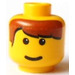 LEGO Head with brown hair (Safety Stud) (3626)