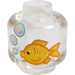 LEGO Head with Goldfish Bowl Decoration (Recessed Solid Stud) (3626 / 72221)