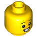 LEGO Head with Wide Grin / Laughing with Closed Eyes (Recessed Solid Stud) (3626 / 56745)