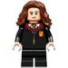 LEGO Hermione Granger с Черно Gryffindor Суичър с качулка и странична раздяла коса Минифигурка