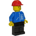 LEGO Highway worker med Svart Ben og Rød Bygging Hjelm Minifigur