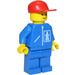 LEGO Highway worker s Modrá Nohy a Červená Víčko Minifigurka