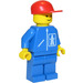 LEGO Highway worker met Blauw Poten en Rood Pet minifiguur