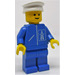 LEGO Highway worker with blue legs and white hat Minifigure